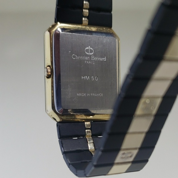 vintage CHRISTIAN BERNARD black & gold tone watch - Picture 4 of 7